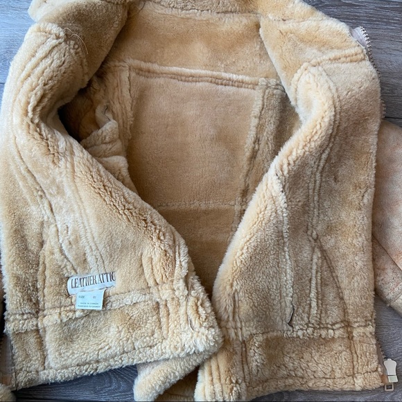 Vintage Leather Attic Shearling Sheepskin Jacket - Picture 13 of 16